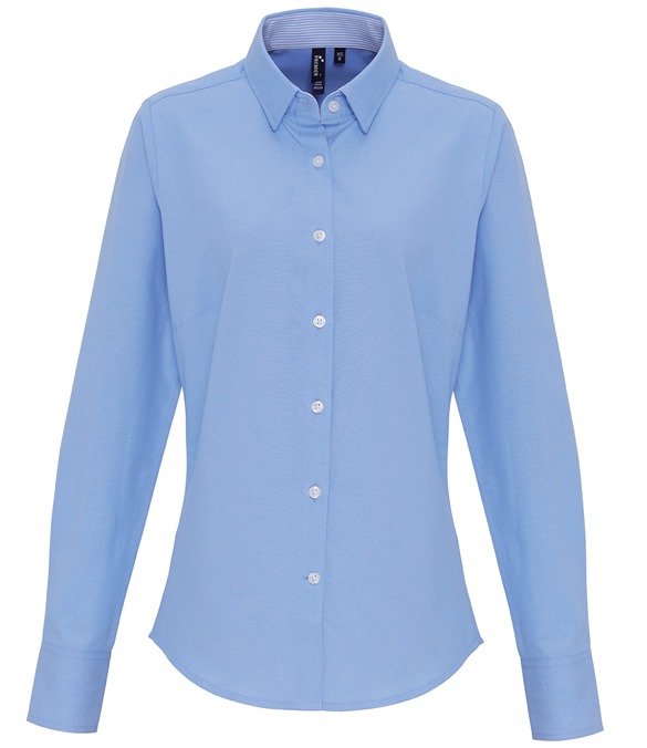 Women&#39;s cotton-rich Oxford stripes blouse