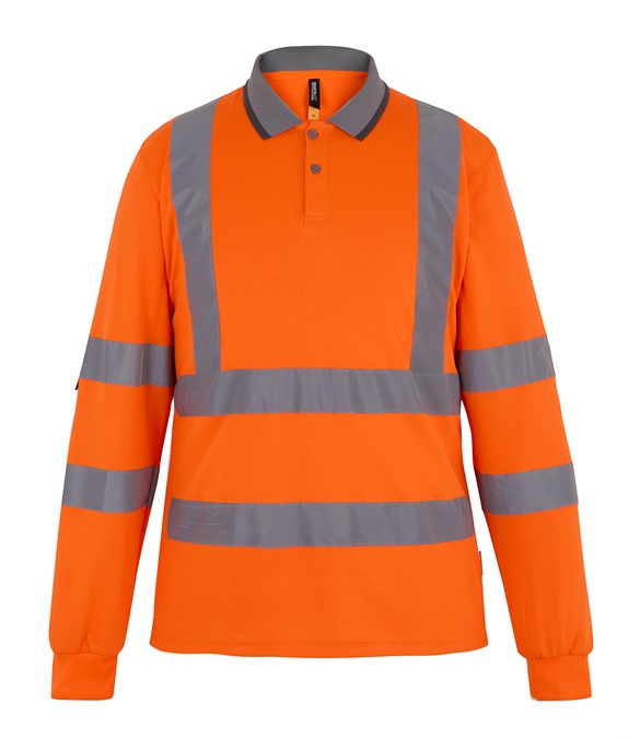 Hi-vis Pro contract long sleeve polo
