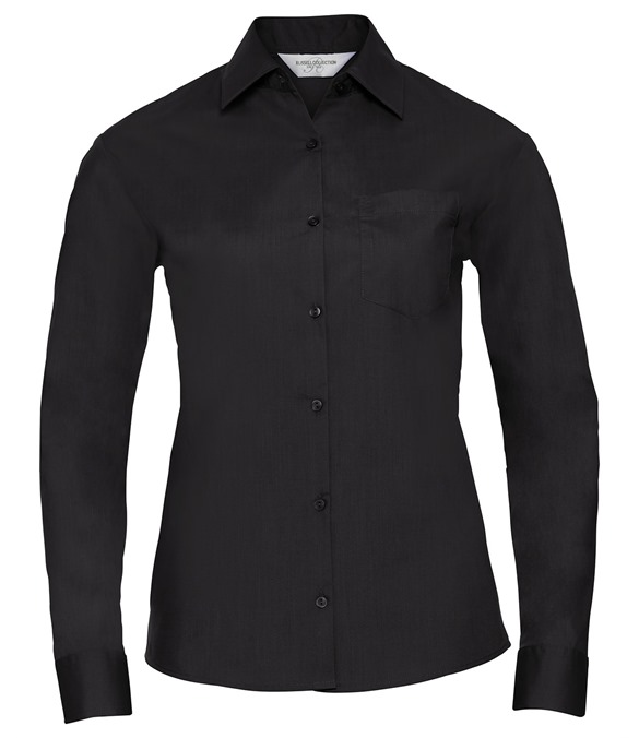 Women&#39;s long sleeve polycotton easycare poplin shirt