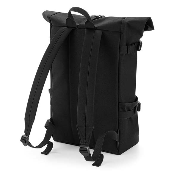 Block roll-top backpack