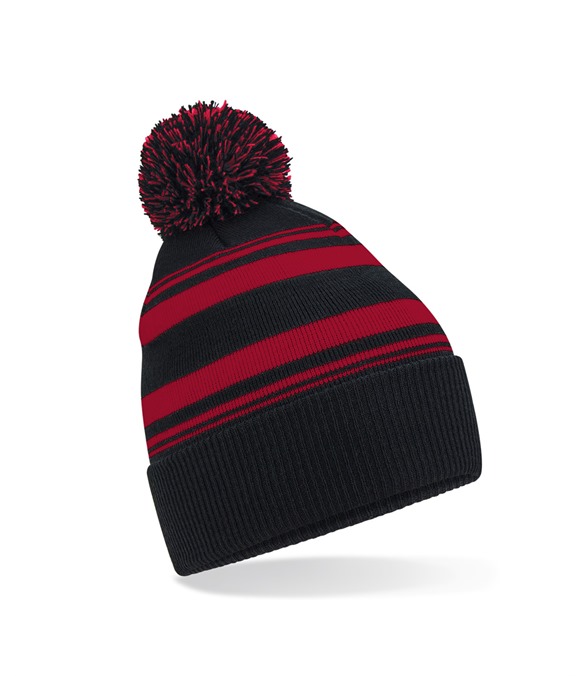 Striped fan beanie