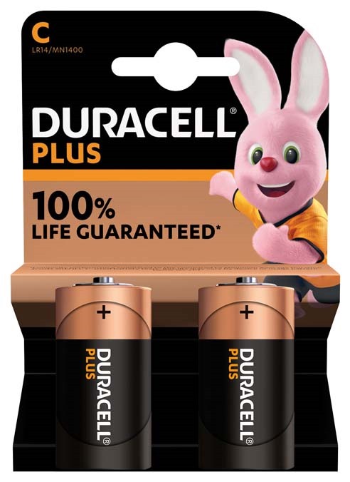 Duracell Plus Power C batteries 2-pack