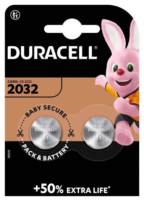 Duracell CR2032 lithium batteries 2-pack