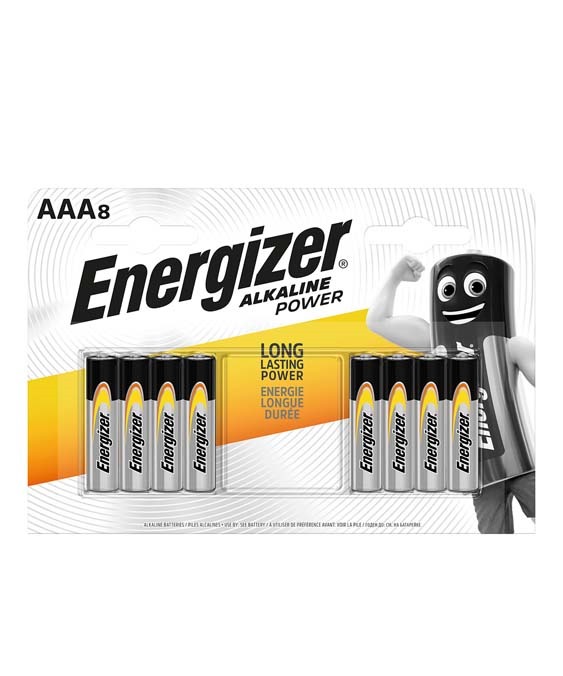 Energizer Alkaline power AAA Batteries pack 8