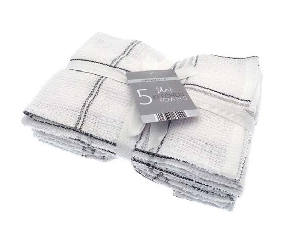 5 Pack tea towels uni