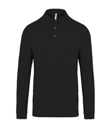Jersey knit long sleeve polo shirt